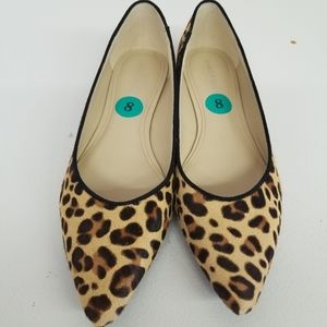 NWT Marc Fisher leopard calf hair flats